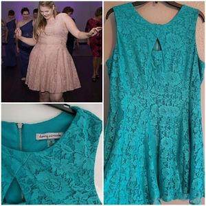 Flare Lace Green Dress